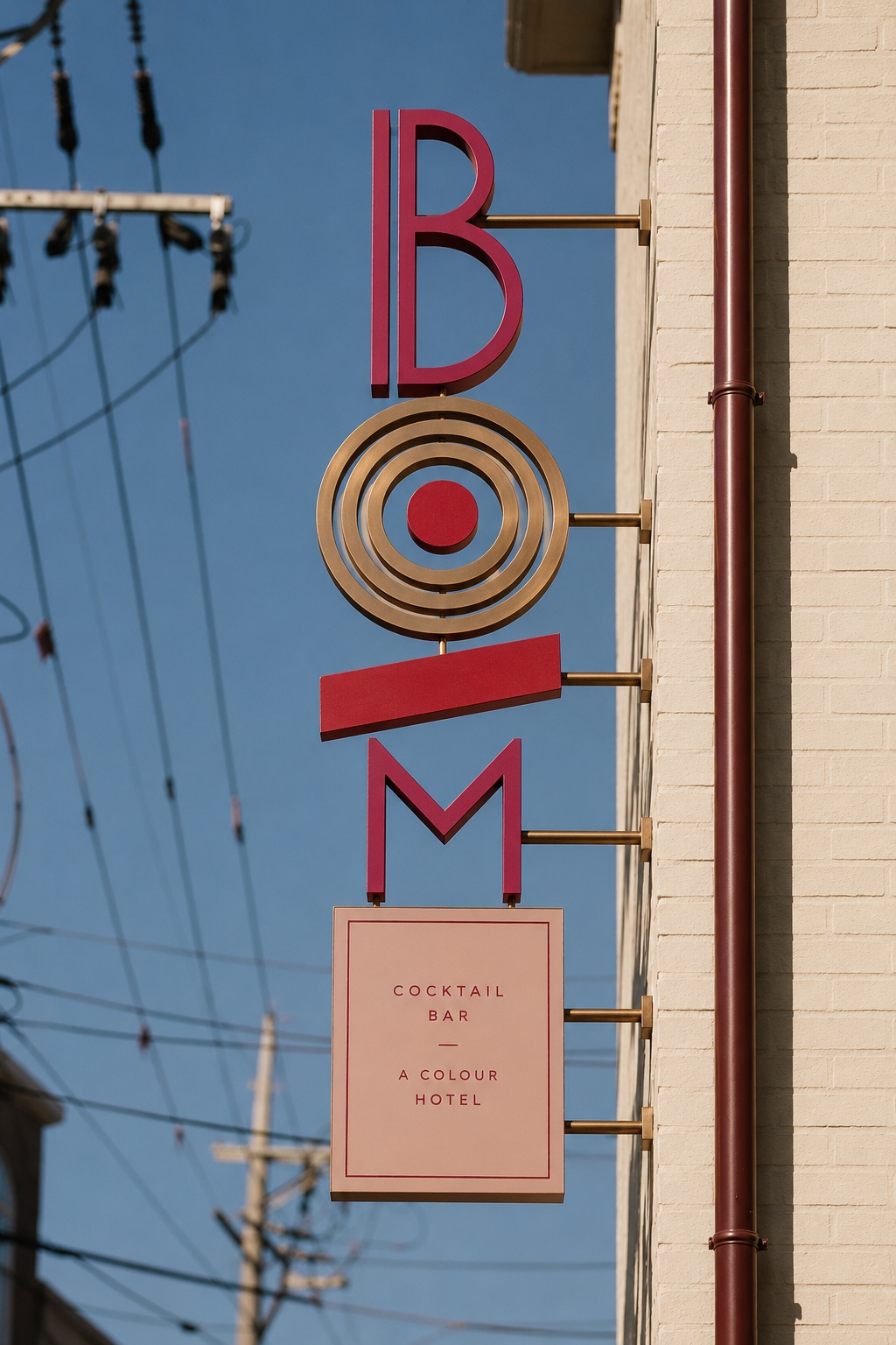 BŌM — the cocktail bar sign on the façade